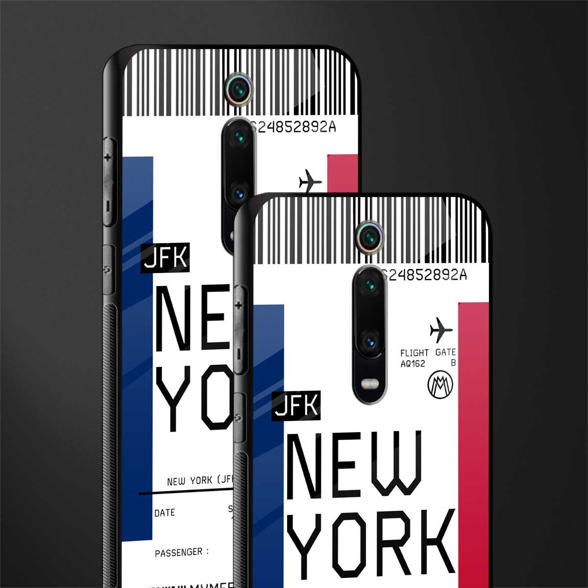 new york boarding pass glass case for redmi k20 pro image-2
