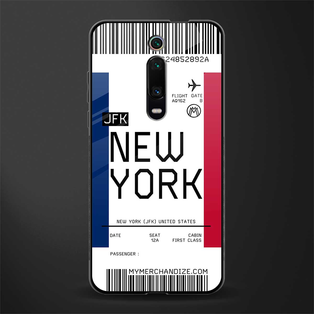new york boarding pass glass case for redmi k20 image