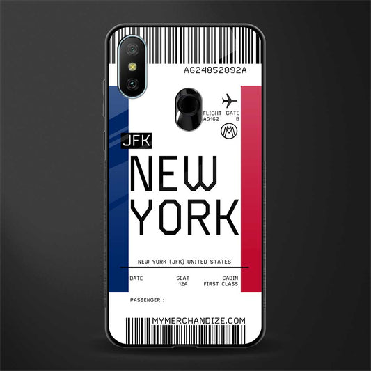 new york boarding pass glass case for redmi 6 pro image