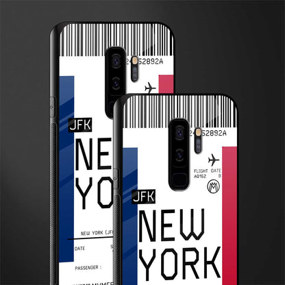 new york boarding pass glass case for samsung galaxy s9 plus image-2
