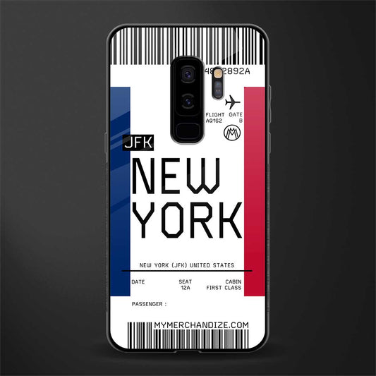 new york boarding pass glass case for samsung galaxy s9 plus image
