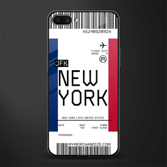 new york boarding pass glass case for oppo a3s image
