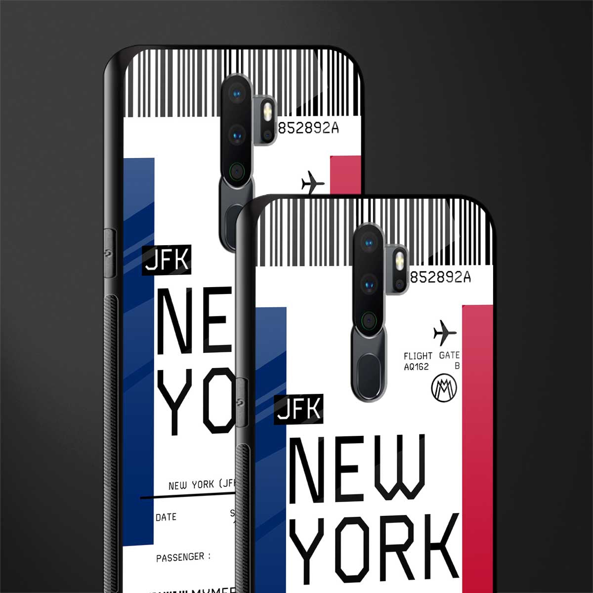 new york boarding pass glass case for oppo a9 2020 image-2