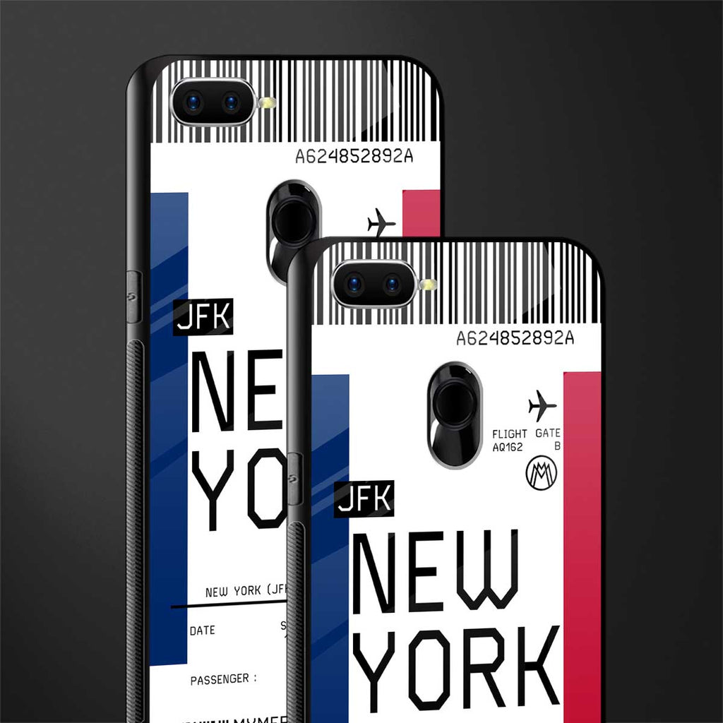 new york boarding pass glass case for oppo a7 image-2