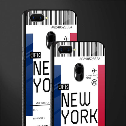 new york boarding pass glass case for oppo a7 image-2