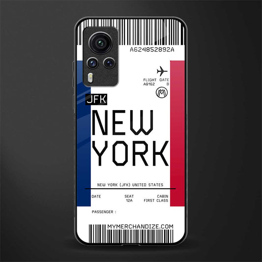 new york boarding pass glass case for vivo x60 pro image