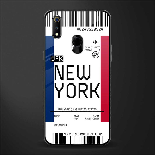 new york boarding pass glass case for realme 3 pro image