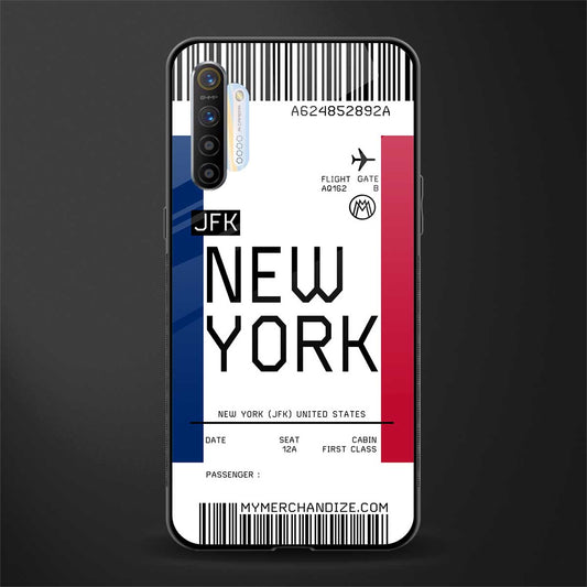 new york boarding pass glass case for realme x2 image
