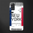 new york boarding pass glass case for vivo v19
