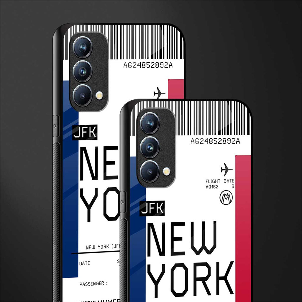 new york boarding pass glass case for oppo f19 image-2