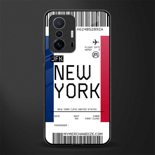 new york boarding pass glass case for mi 11t pro 5g image