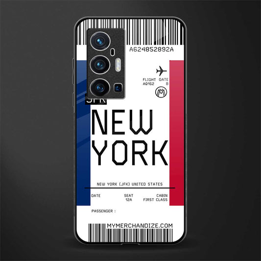 new york boarding pass glass case for vivo x70 pro plus image