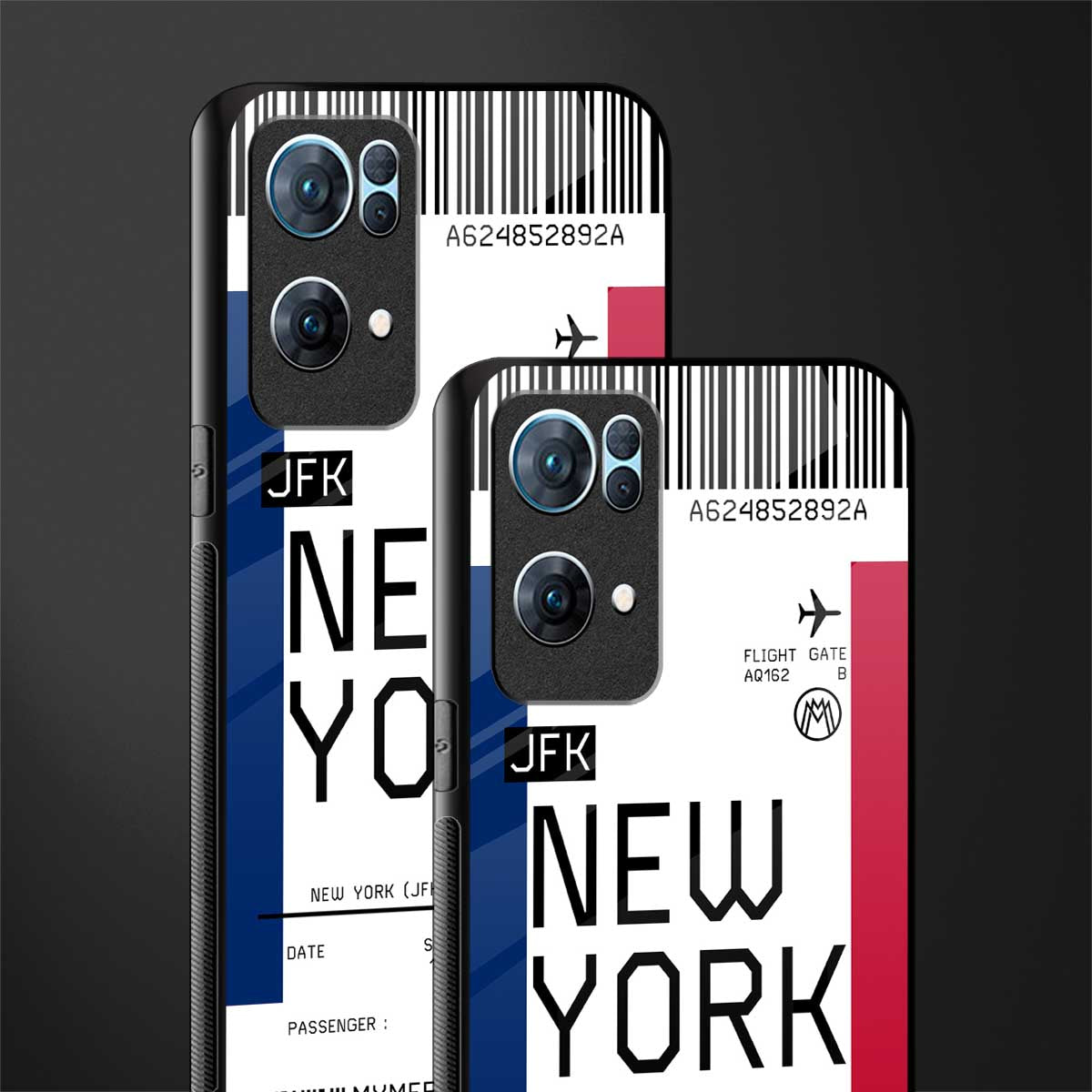new york boarding pass glass case for oppo reno7 pro 5g image-2