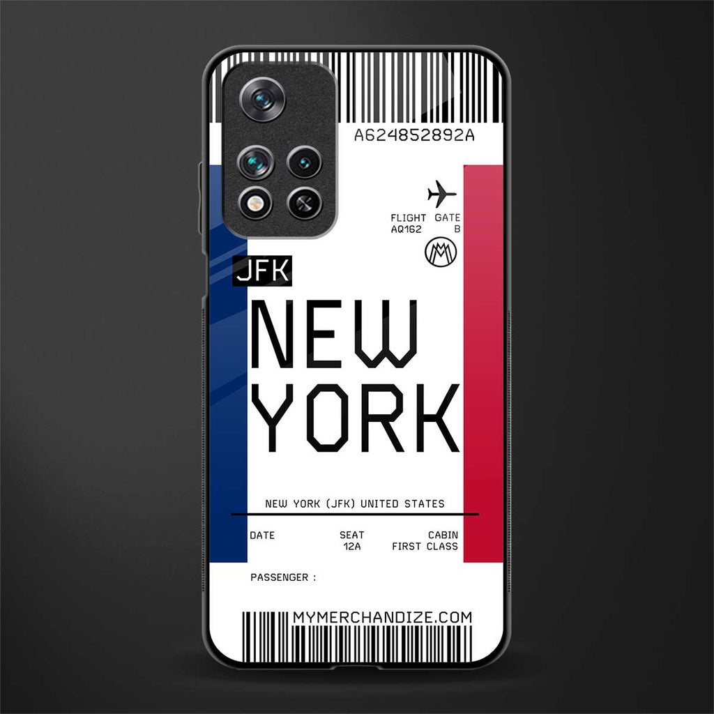new york boarding pass glass case for xiaomi 11i 5g image