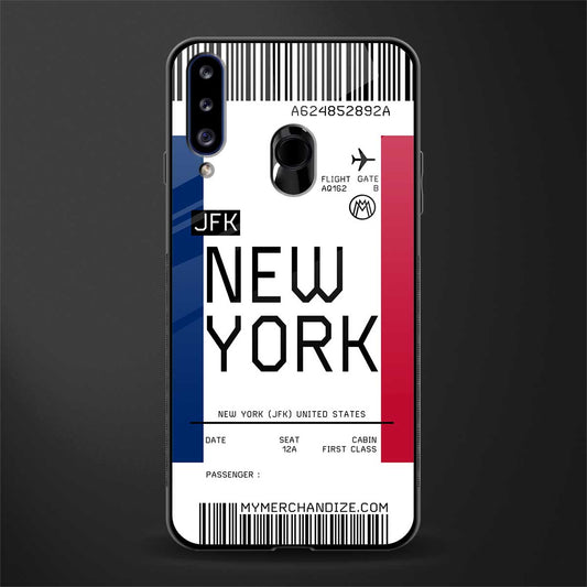 new york boarding pass glass case for samsung galaxy a20s image