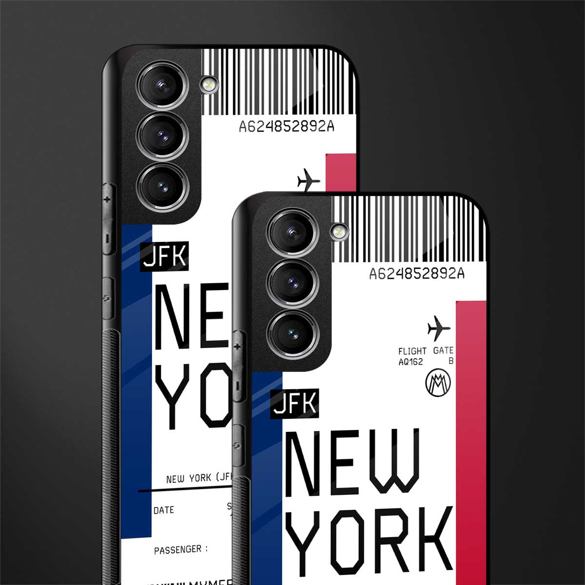 new york boarding pass glass case for samsung galaxy s21 plus image-2