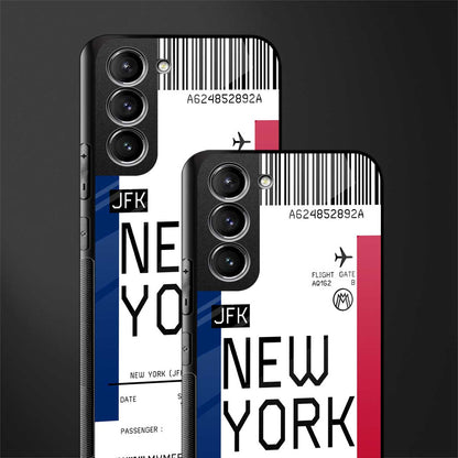 new york boarding pass glass case for samsung galaxy s21 plus image-2
