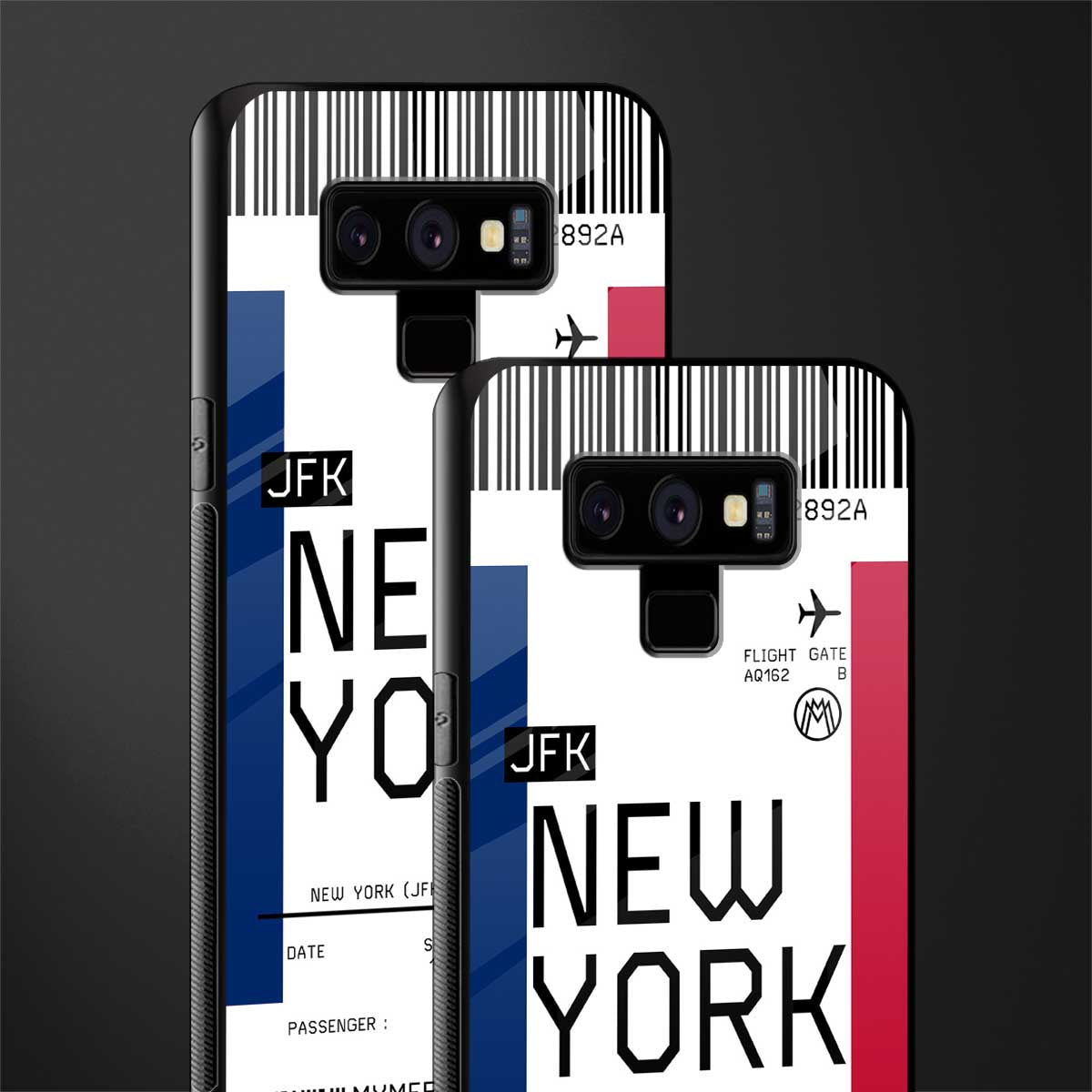 new york boarding pass glass case for samsung galaxy note 9 image-2
