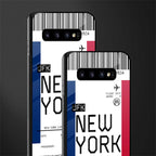 new york boarding pass glass case for samsung galaxy s10 image-2