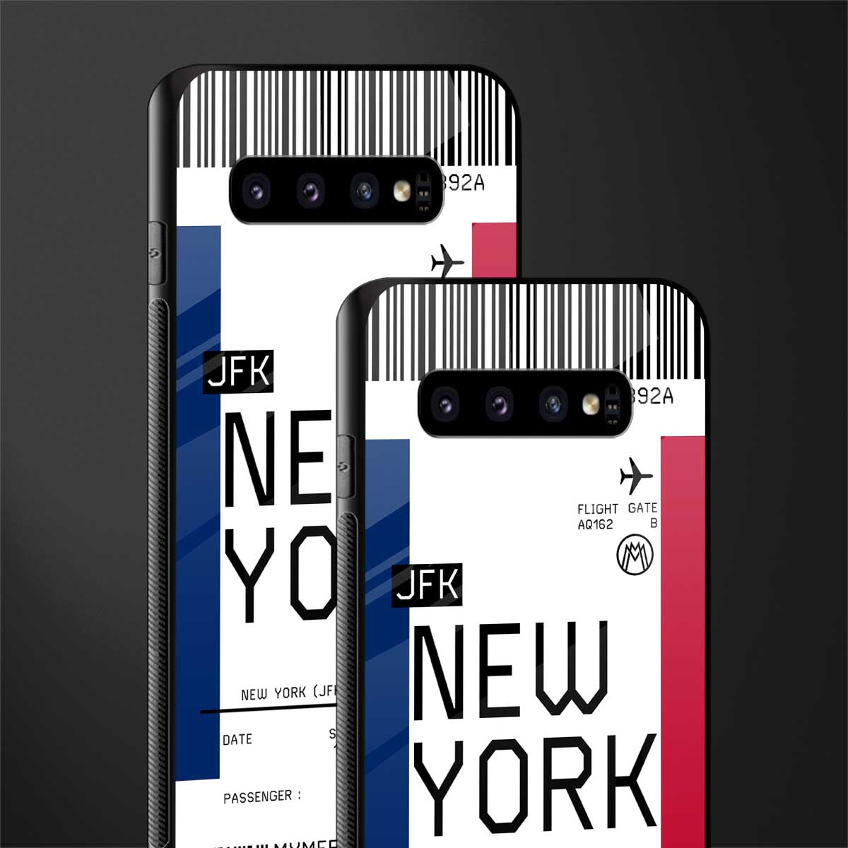 new york boarding pass glass case for samsung galaxy s10 plus image-2
