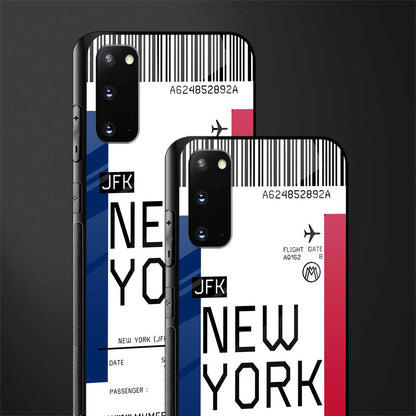 new york boarding pass glass case for samsung galaxy s20 image-2