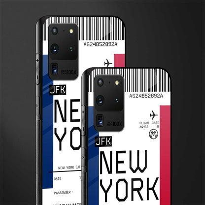 new york boarding pass glass case for samsung galaxy s20 ultra image-2
