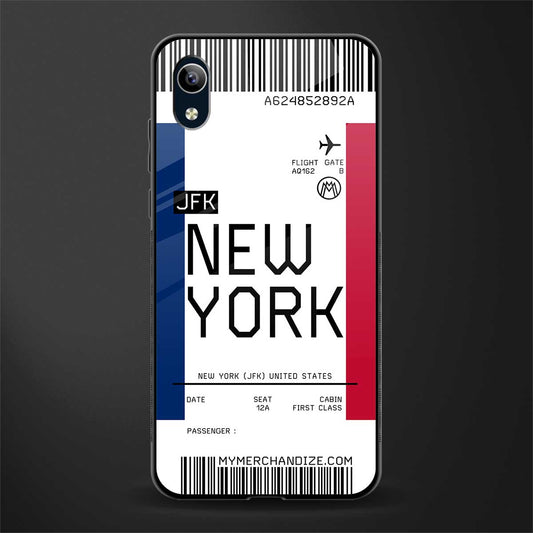 new york boarding pass glass case for vivo y1s without fingerprint image