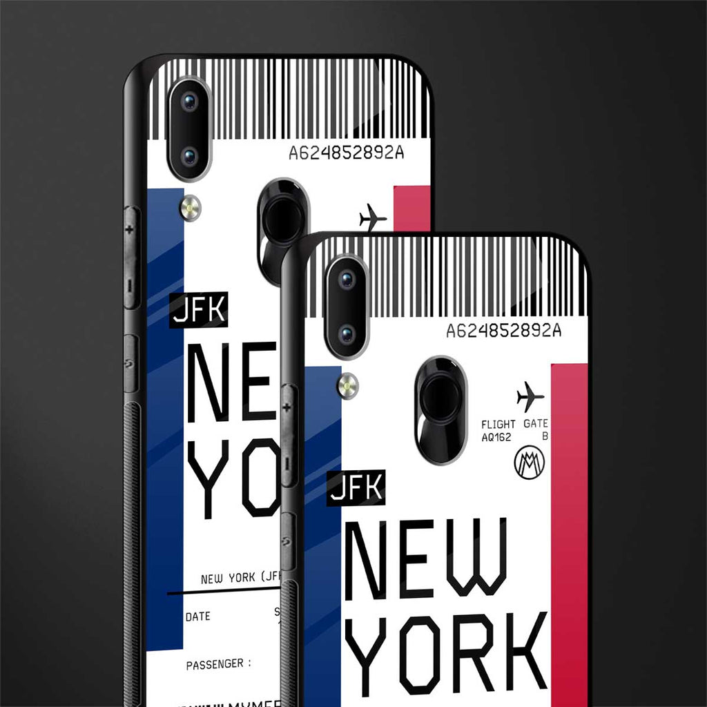 new york boarding pass glass case for vivo y95 image-2