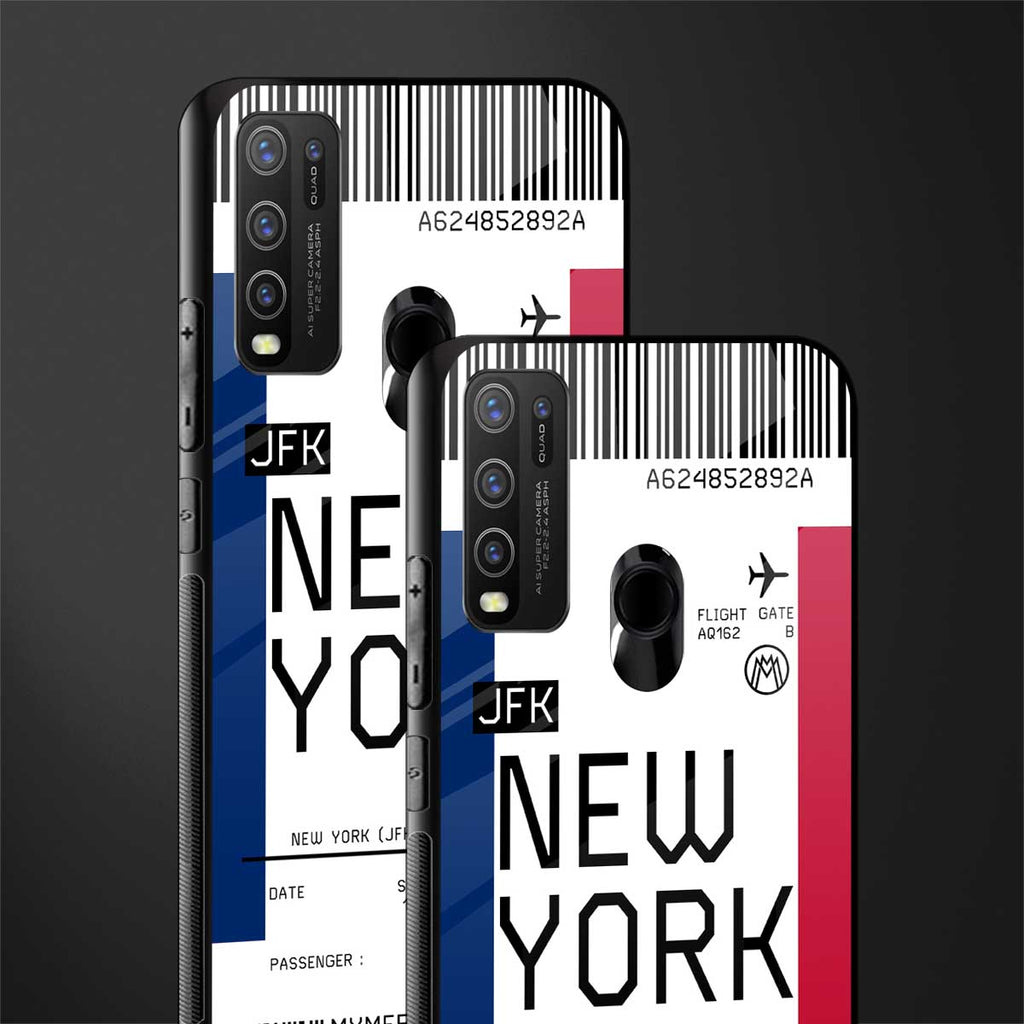 new york boarding pass glass case for vivo y50 image-2