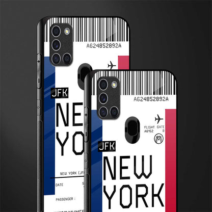 new york boarding pass glass case for samsung galaxy a21s image-2
