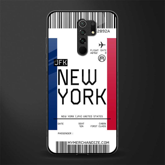 new york boarding pass glass case for redmi 9 prime image