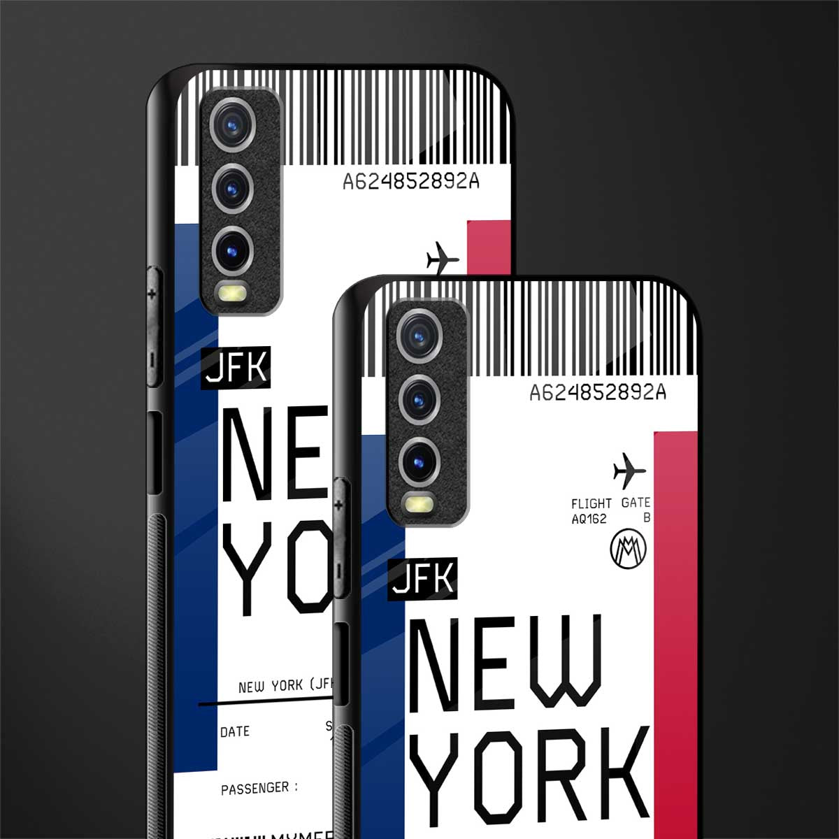 new york boarding pass glass case for vivo y20i vivo y20t image-2
