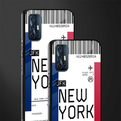 new york boarding pass glass case for vivo v17