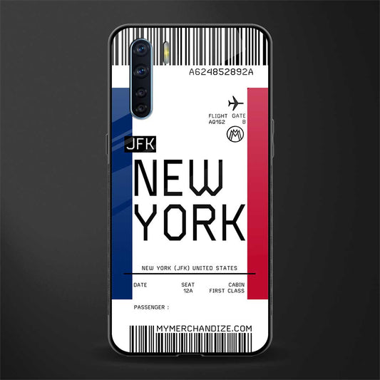 new york boarding pass glass case for oppo f15