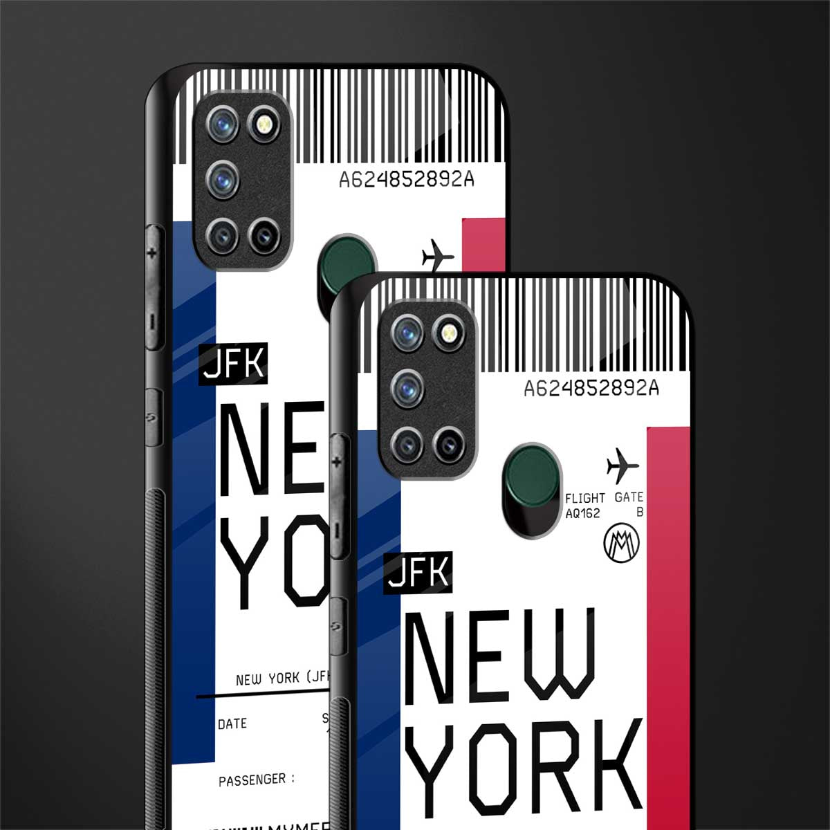 new york boarding pass glass case for realme 7i image-2