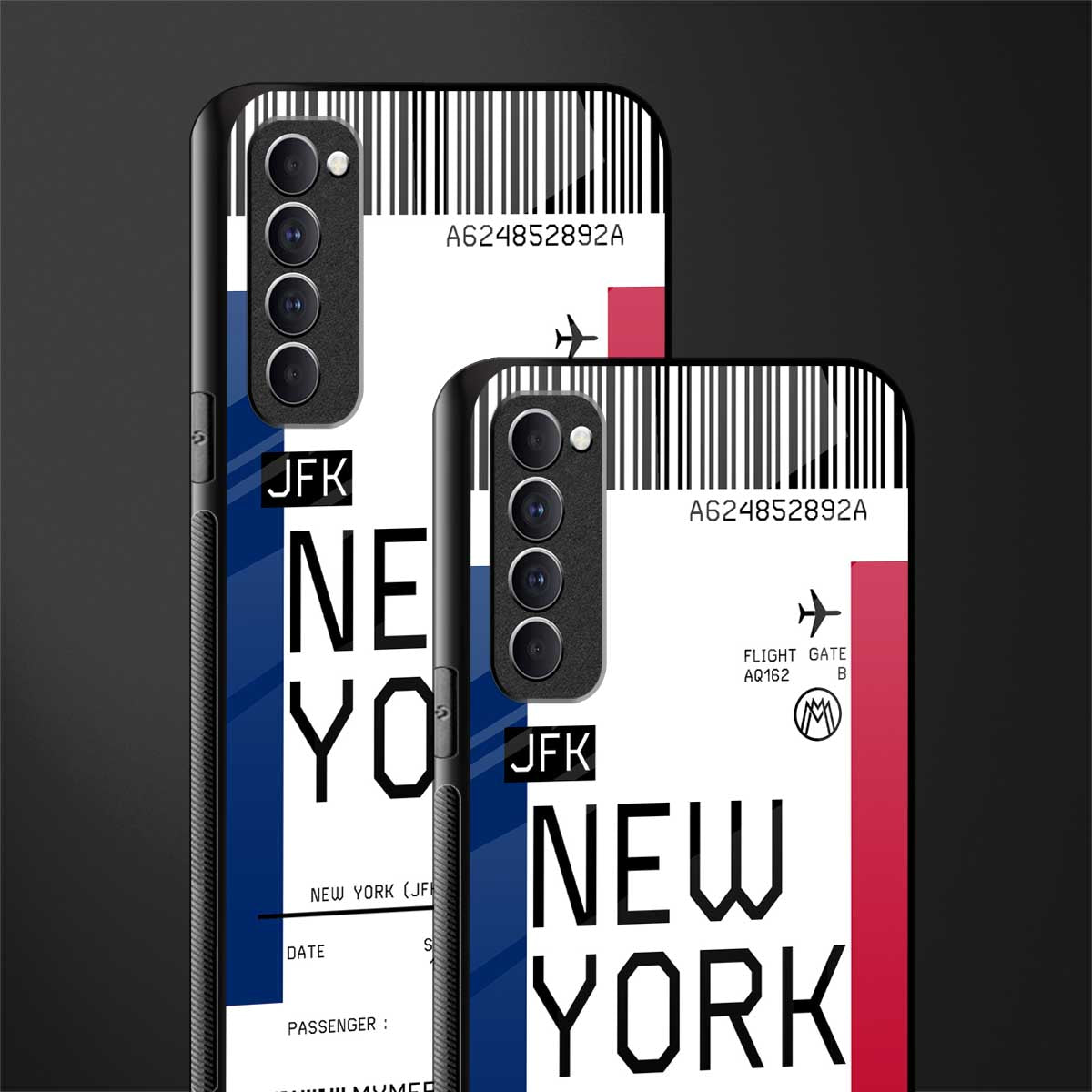 new york boarding pass glass case for oppo reno 4 pro image-2