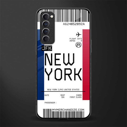 new york boarding pass glass case for oppo reno 4 pro image