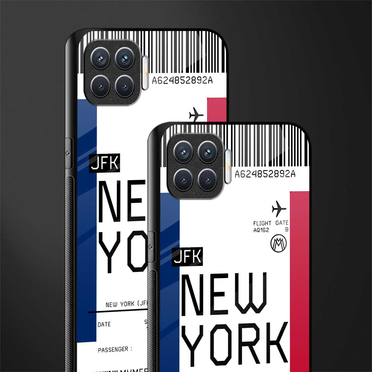 new york boarding pass glass case for oppo f17 image-2