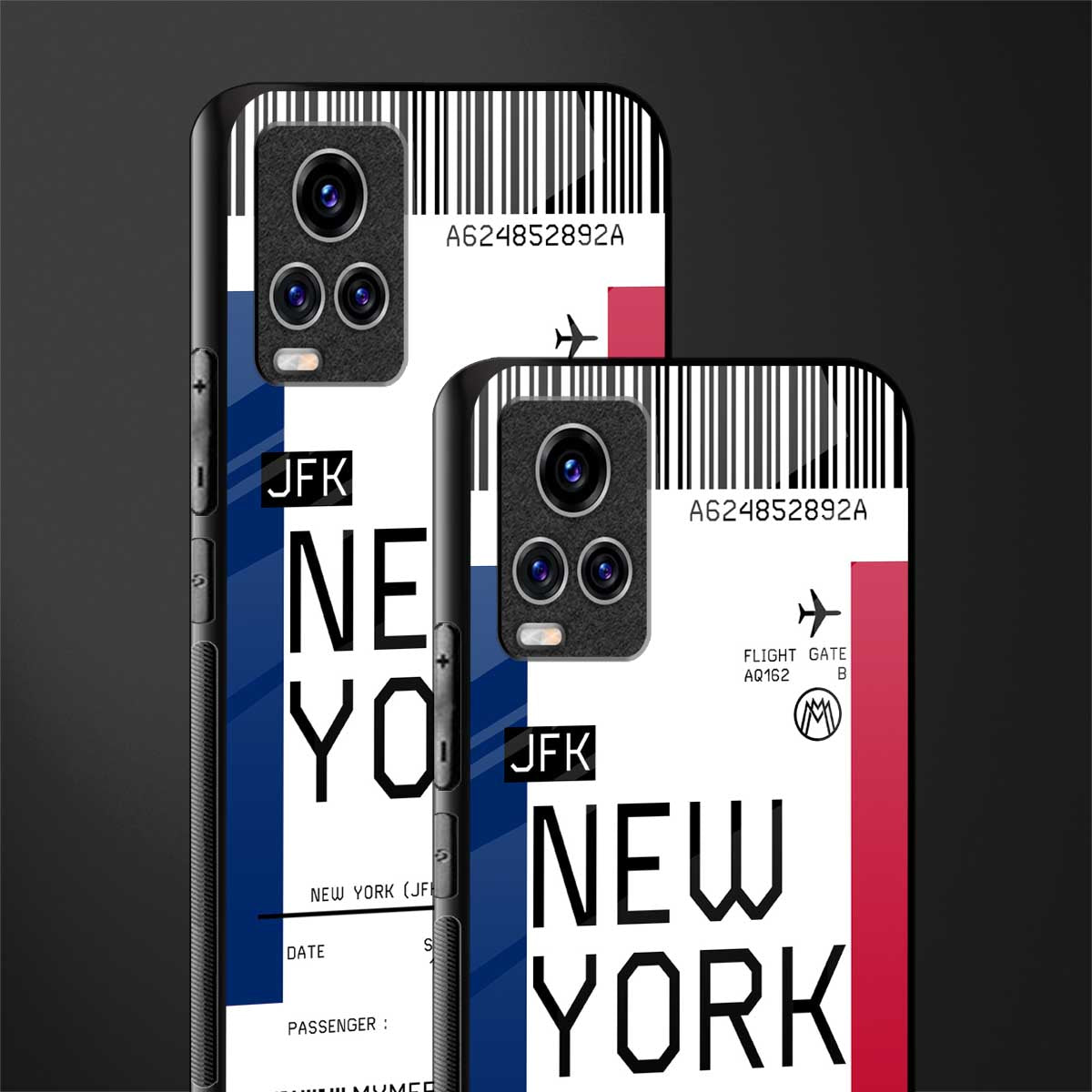 new york boarding pass glass case for vivo v20 pro image-2