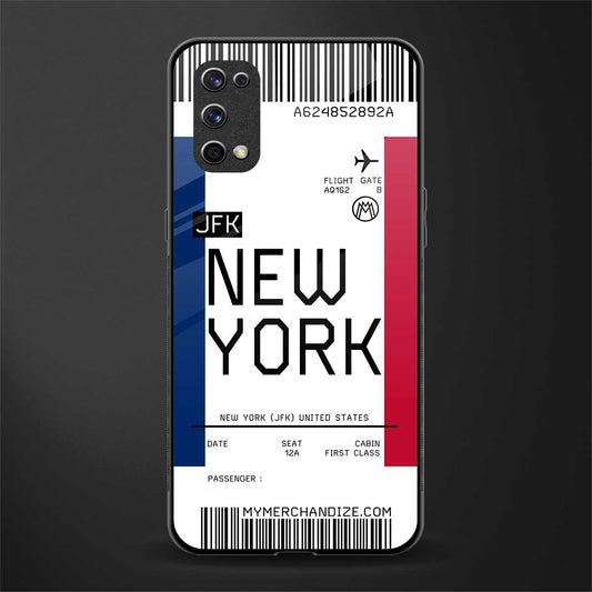 new york boarding pass glass case for realme x7 pro image