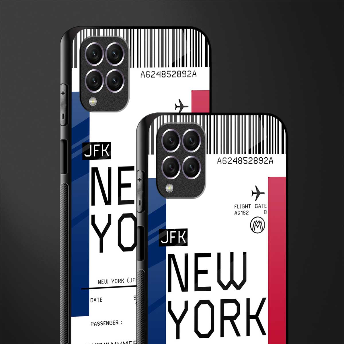 new york boarding pass glass case for samsung galaxy f62 image-2