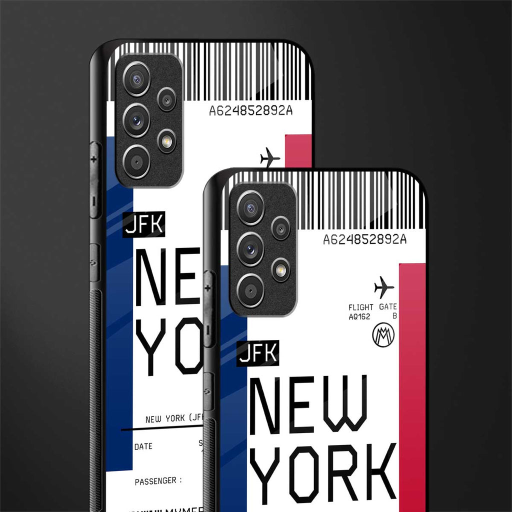 new york boarding pass glass case for samsung galaxy a72 image-2