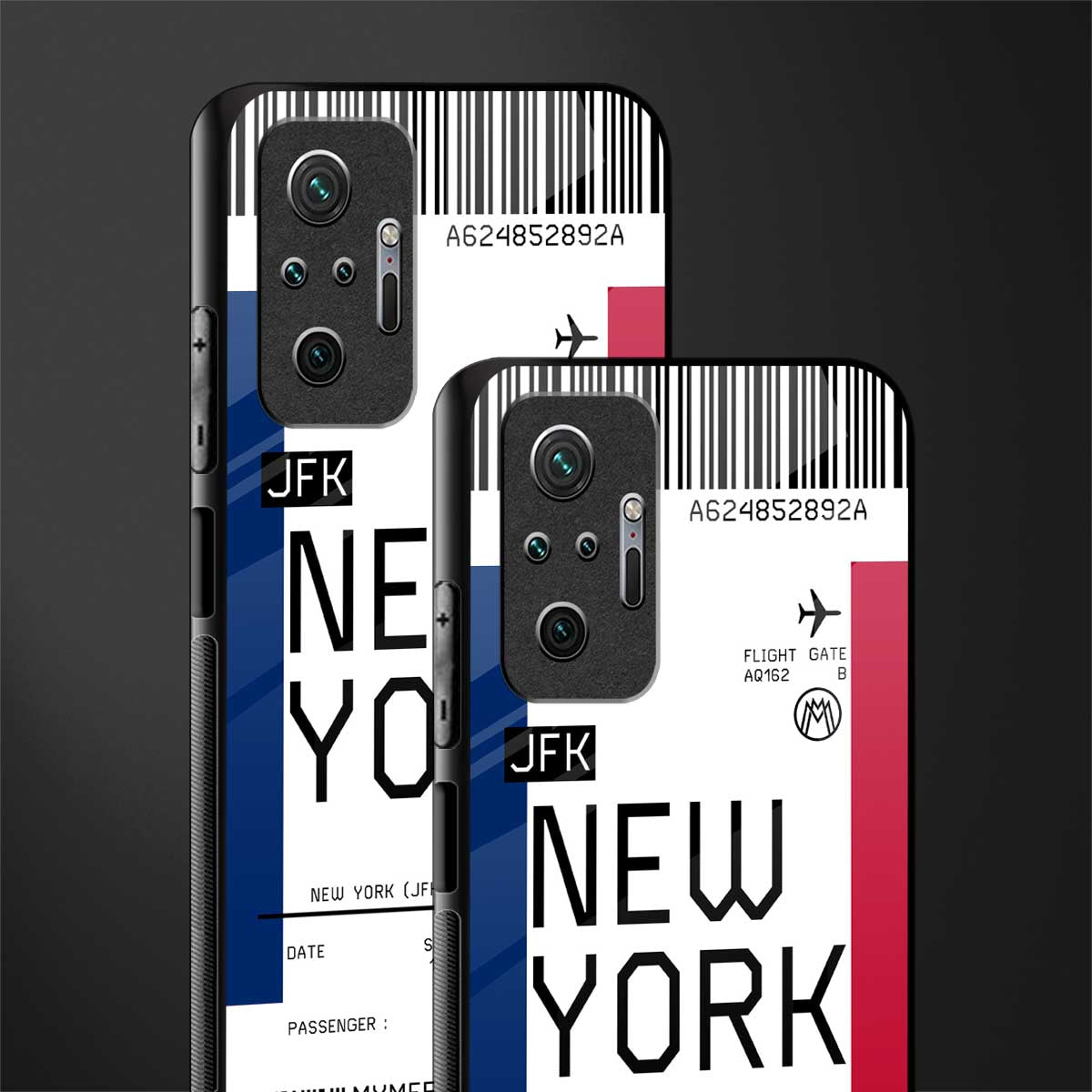 new york boarding pass glass case for redmi note 10 pro max image-2