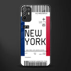 new york boarding pass glass case for oppo f19 pro plus image