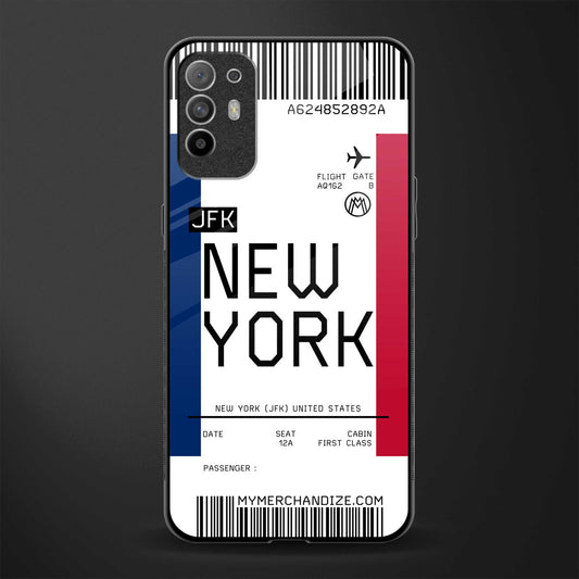 new york boarding pass glass case for oppo f19 pro plus image