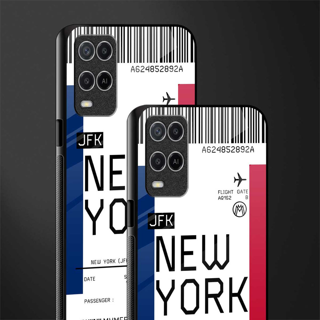 new york boarding pass glass case for oppo a54 image-2