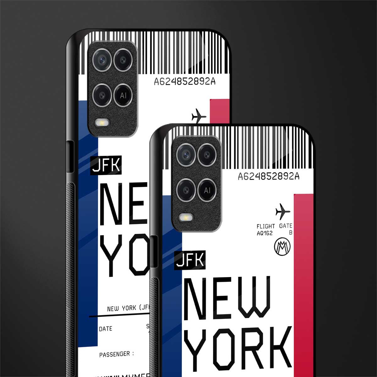 new york boarding pass glass case for oppo a54 image-2