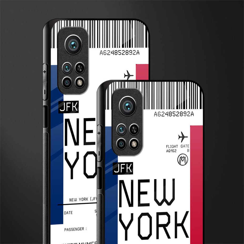 new york boarding pass glass case for mi 10t 5g image-2