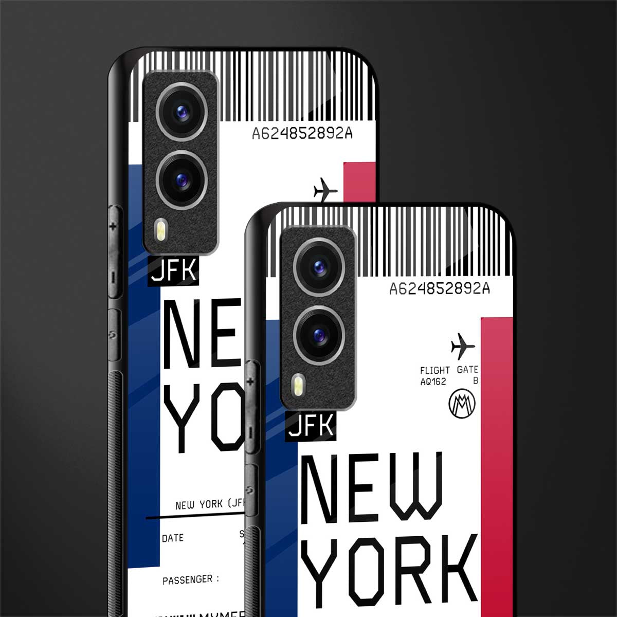 new york boarding pass glass case for vivo v21e 5g image-2