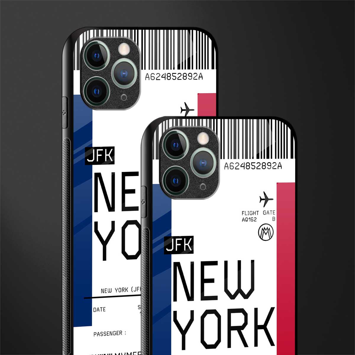 new york boarding pass glass case for iphone 11 pro